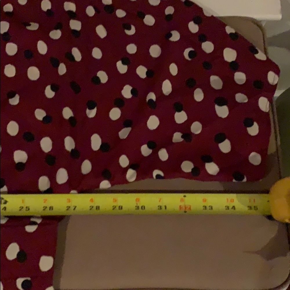 Beautiful Burgundy dress with white and black dots - Picture 10 of 14